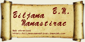 Biljana Manastirac vizit kartica